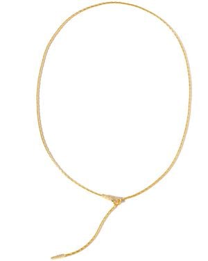 Girls Crew Crystal Viper Y Drop Plated Necklace - Metallic