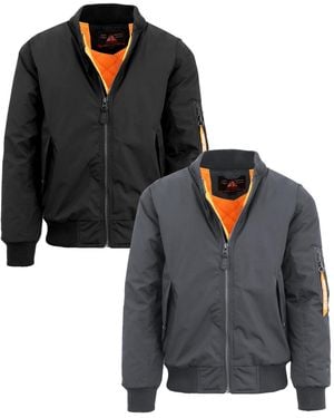 Spire By Galaxy Heavyweight Ma-1 Bomber Flight Jacket - Black