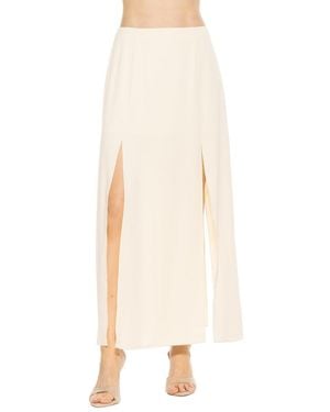 Alexia Admor Sansa Maxi Skirt With Front Side Slit Detail - Natural