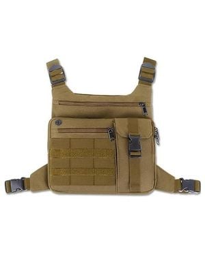 Batfox Tactical Chest Pack: Lightweight Water-resistant Running Bag For Outdoor Sports & Hiking Edc - Black