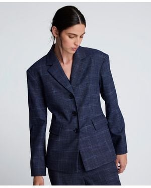 Kenneth Cole Collared Hourglass Jacket - Blue