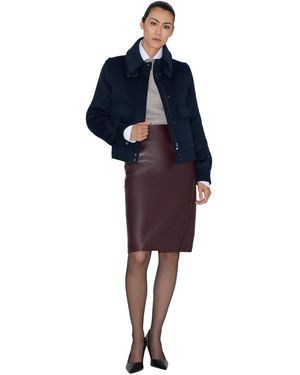 SOIA & KYO Gene Wool-blend Bomber Short Coat - Blue