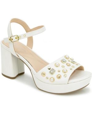 Kenneth Cole Remina Charm Platform Sandals - Metallic