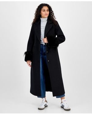 Cece Notched-collar Single-breasted Maxi Coat - Blue