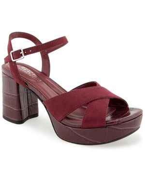 Kenneth Cole Reeva Platform Heeled Dress Sandals - Red