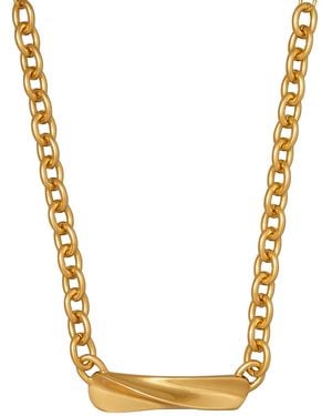 Donna Karan Plated Folded Frontal Necklace - Metallic