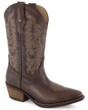 Forastero Leather Boots Western Style - Brown