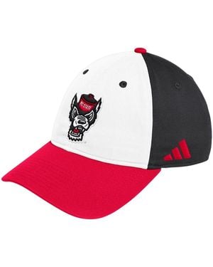 adidas And White/red Nc State Wolfpack Seasonal Baseball Slouch Adjustable Hat - Pink