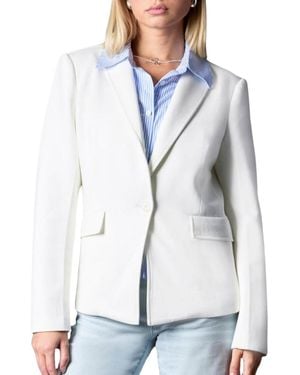 Blue Revival Removable Denim Insert Helen Blazer - Gray