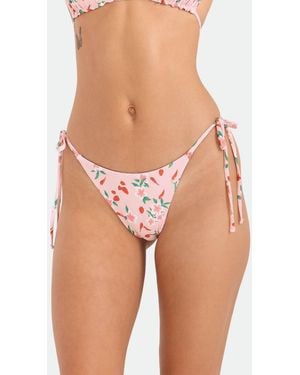 Volcom Floral Print Side-tie Bikini Bottoms - Multicolor