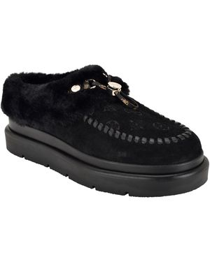 Guess Kendry Cozy Logo Embossed Platform Clogs - Black