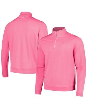 Peter Millar The Players Perth Melange Performance Quarter-zip Sweatshirt - Pink