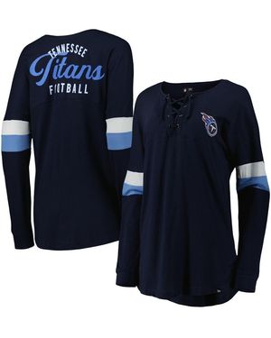 KTZ Tennessee Titans Athletic Varsity Lace-up Long Sleeve T-shirt - Blue