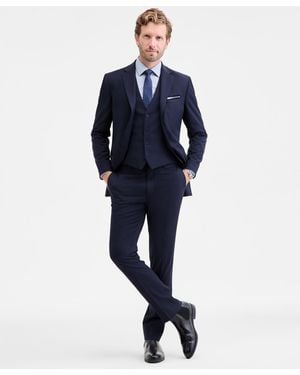 DKNY Modern-fit Vested Nested Suit - Blue