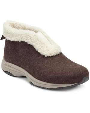 Easy Spirit Treepose Cozy Slipper Booties - Brown
