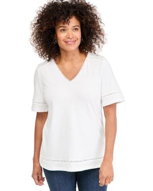 Style & Co. Short-sleeve V-neck Knit Top - White
