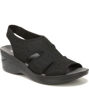 Bzees Daytona Washable Slingback Wedge Sandals - Black
