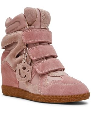 Steve Madden Mavis High-top Lace-up Wedge Sneakers - Pink