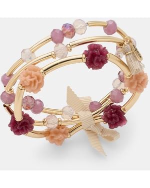 Lonna & Lilly Flower Beaded Stretch Bracelets - Pink