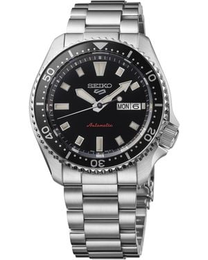 Seiko 5 Sports Silver Stainless Steel Bracelet Watch - Gray