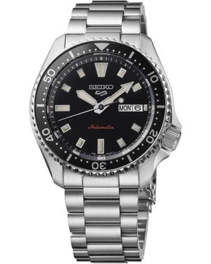 Seiko 5 Sports Silver Stainless Steel Bracelet Watch - Gray