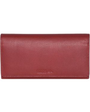 ROOTS Ladies Large Clutch Wallet W/ Removable Checkbook - Red
