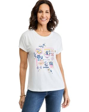 Style & Co. Graphic Crewneck T-shirt - White