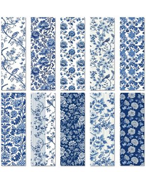 Gnuadz Chinoiserie Floral Bookmarks Set - Blue