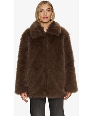 Sanctuary Carmen Faux-fur Spread-collar Coat - Brown