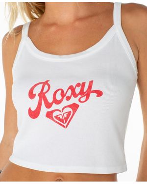 Roxy Wanderer Scoop Neck Cropped Tank Top - White
