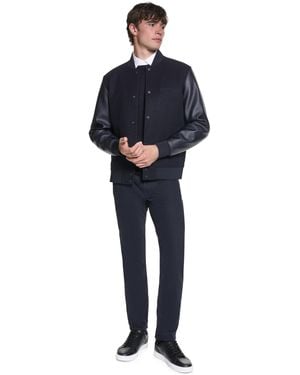 KARL LAGERFELD Regular-fit Script-logo Bomber Jacket - Blue