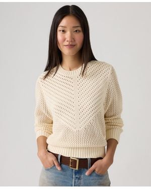 Levi's Gaelle Long-sleeve Crochet Pull-on Sweater - Natural