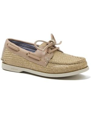 Lands' End Seaport Woven Boat Shoes - Natural