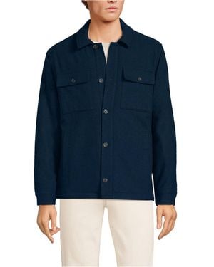 Lands' End Wool Blend Shirt Jacket - Blue