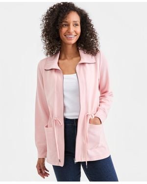 Style & Co. Luxsoft Fleece Knit Anorak Jacket - Pink
