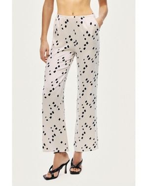 Nocturne Printed Wide-leg Pants - White