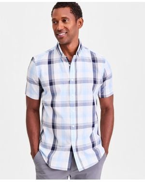 Club Room Printed Short-sleeve Shirt - White