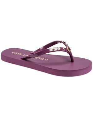 KARL LAGERFELD Zimia Stone Slip-on Flip Flops - Purple