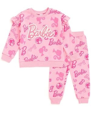 Barbie Toddler Girls Fleece Sweatshirt And jogger Pants Outfit Set - Pink