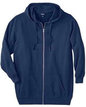 Kingsize Big & Tall Longer-length Fleece Full Zip Hoodie - Blue