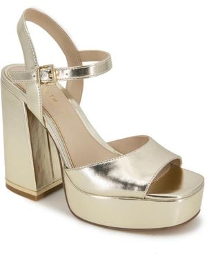 Kenneth Cole Dolly Platform Block Heel Sandals - Metallic