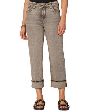 Democracy Petite "ab" Solution High Rise Cropped Boyfriend Jeans - Natural