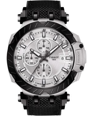 Tissot Swiss Automatic Chronograph T-race Rubber Strap Watch 48.8mm - Black