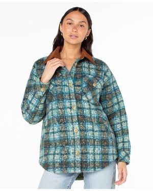Roxy Overlander Plaid Long-sleeve Jacket - Blue