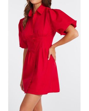 Bishop + Young Bishop + Young Bishop + Young Jacqueline Bubble Sleeve Dress - Red