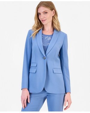 Anne Klein Triple-pocket One-button Blazer - Blue