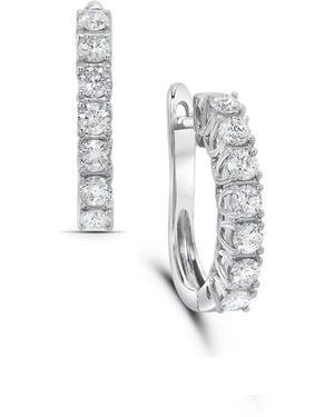 Macy's Round Diamond Hoop Earrings (1 Ct. T.w. - White