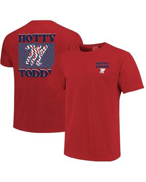 Image One Ole Miss Rebels Comfort Colors Checke Mascot T-shirt - Red
