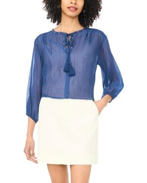 Macy's Vince Camuto V-neck Peasant Blouse - Blue