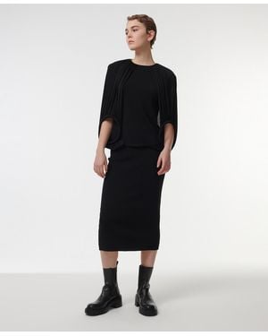 eem Double-hoop Knitted Top - Black